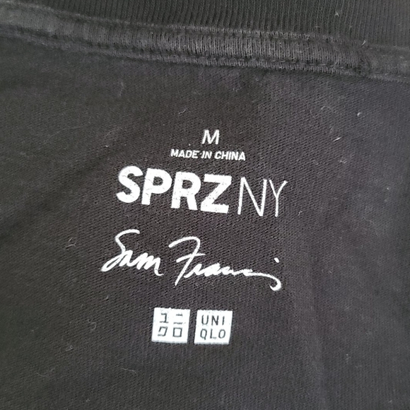 RARE Uniqlo SPRZ NY SAM FRANCIS Tee Quote Size Medium Black - Picture 2 of 5